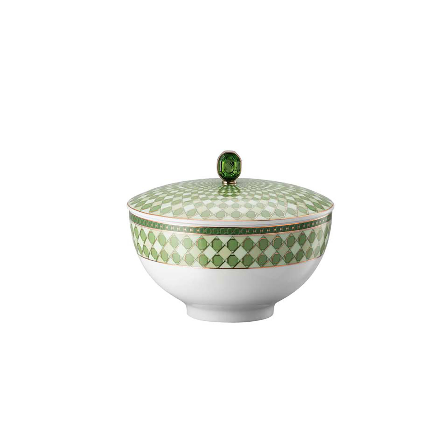 Rosenthal Swarovski Signum Soup Bowl with Lid 6 Inch 27 oz Fern Green 14204-426349-15381