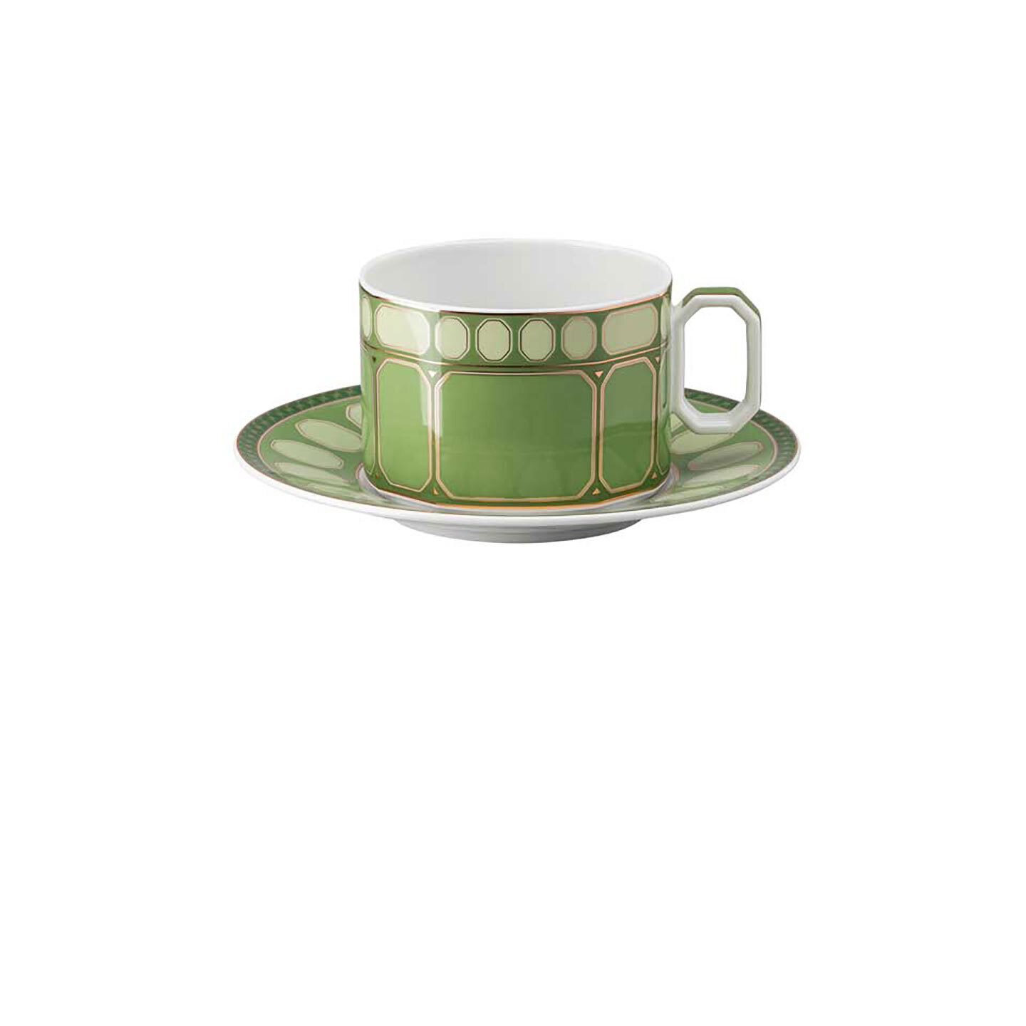 Rosenthal Swarovski Signum Tea Cup 8 oz &amp; Saucer 6 Inch Fern Green 10570-426349-14640, MPN: 10570-4…