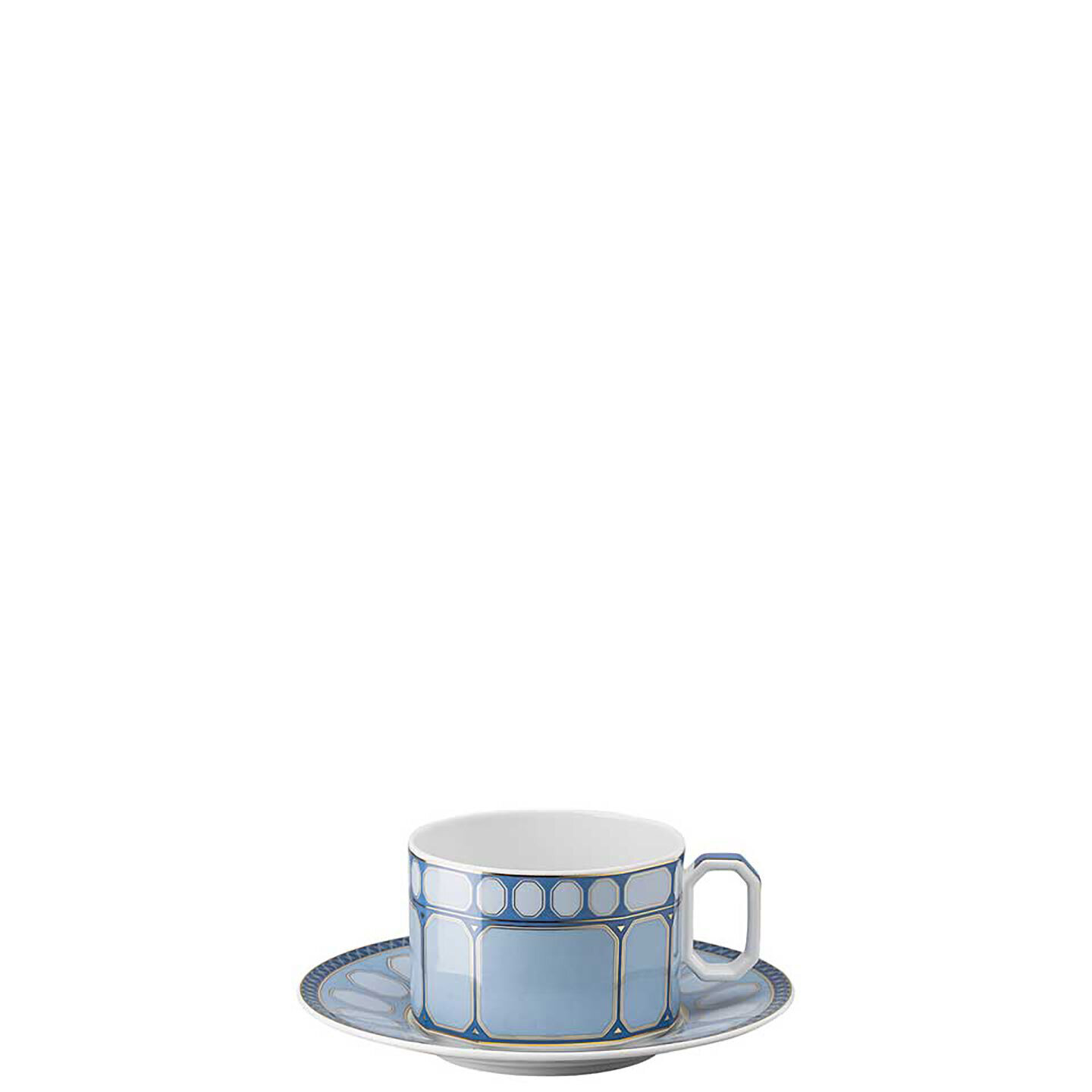 Rosenthal Swarovski Signum Tea Cup 8 oz & Saucer 6 Inch Azure Blue 10570-426351-14640
