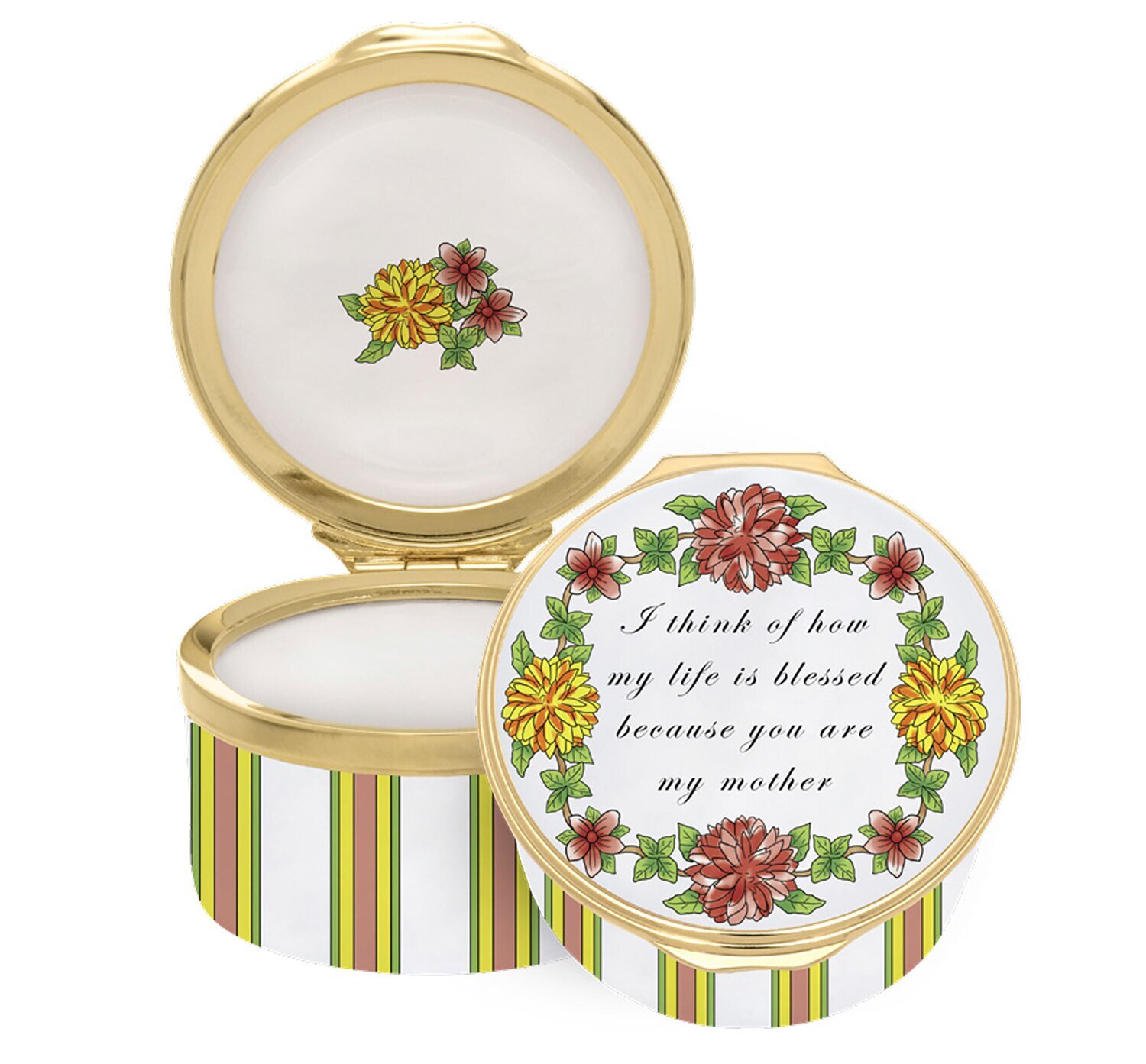 Halcyon Days I think of how my life is blessed Mother Enamel Box ENTBM0101G, MPN: ENTBM0101G,