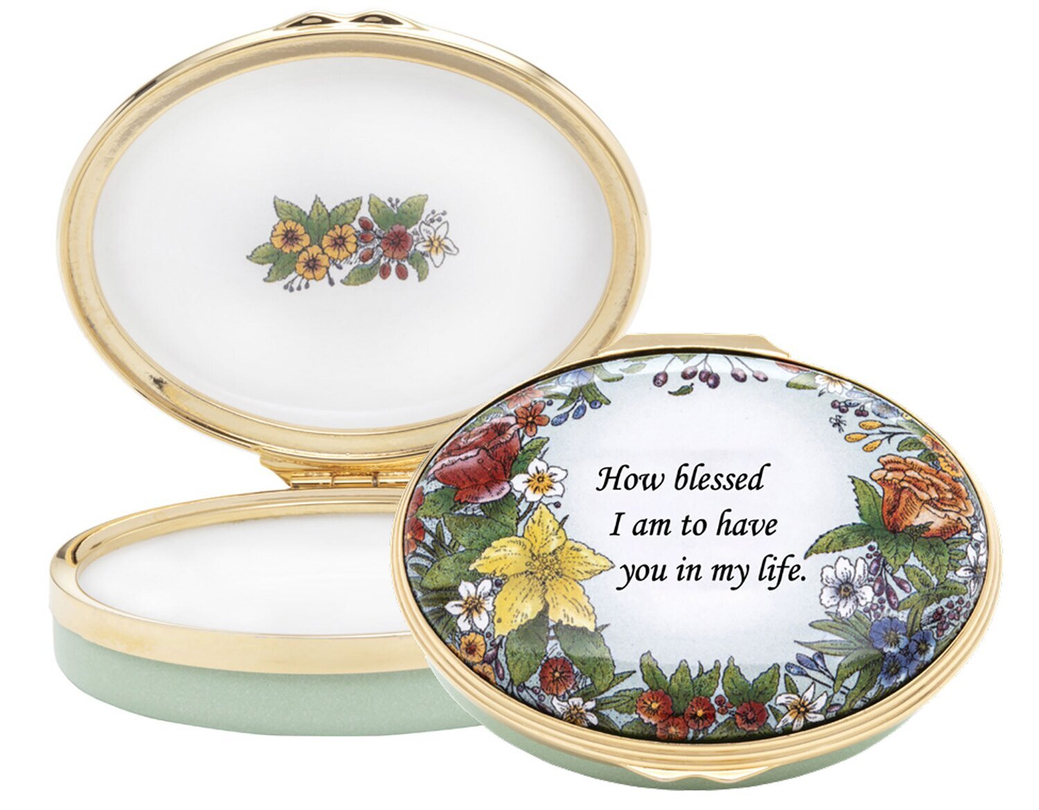 Halcyon Days How Blessed I Am Enamel Box ENHBI0906G, MPN: ENHBI0906G,