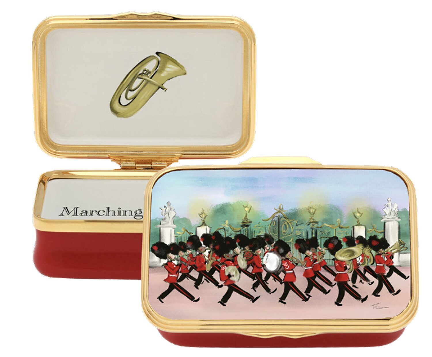 Halcyon Days TR Marching Down the Mall Enamel Box ENTMM0623G