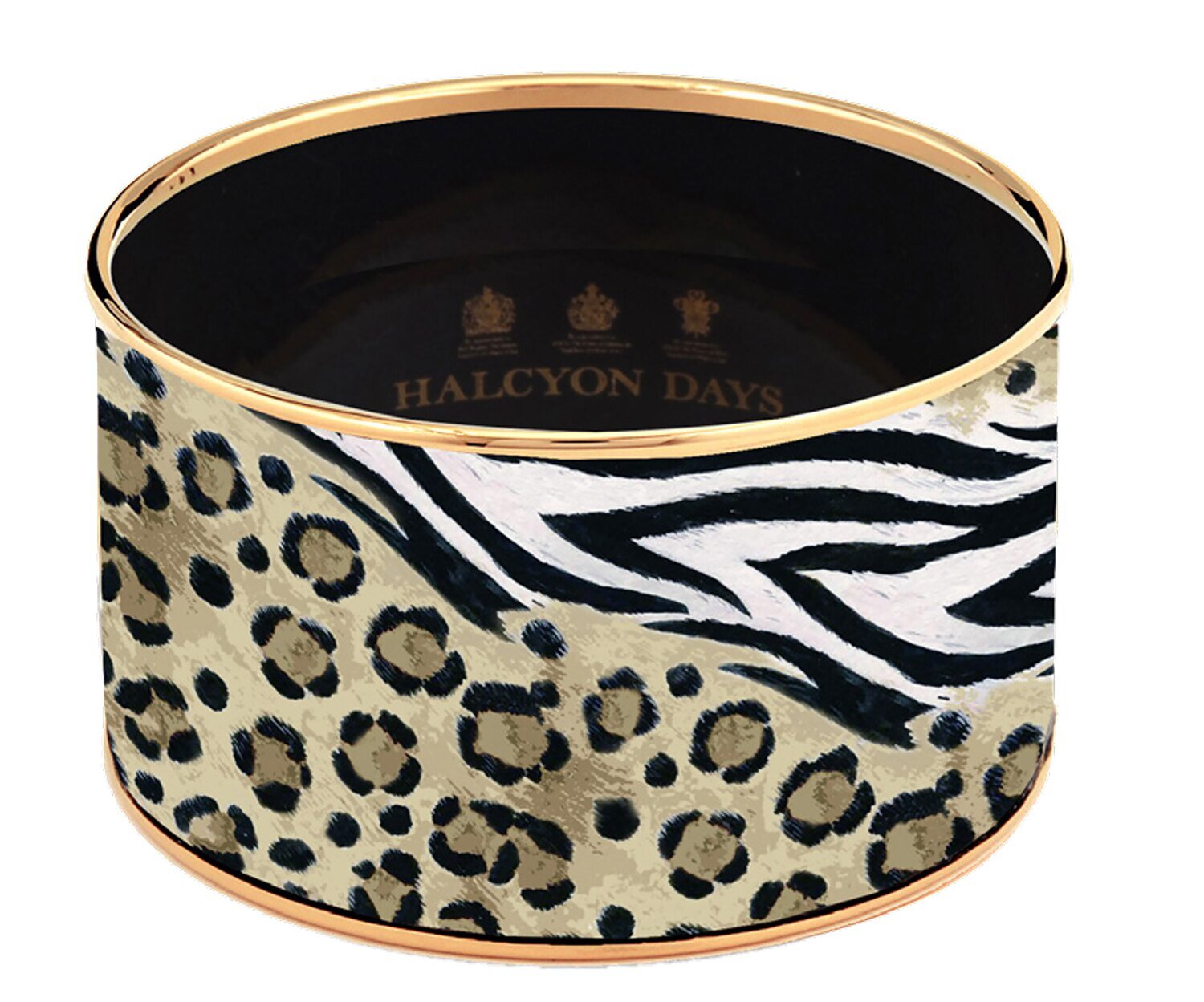Halcyon Days 4cm MW Mixed Animal Print Gold Medium Cuff Bracelet PBMAP0140GM