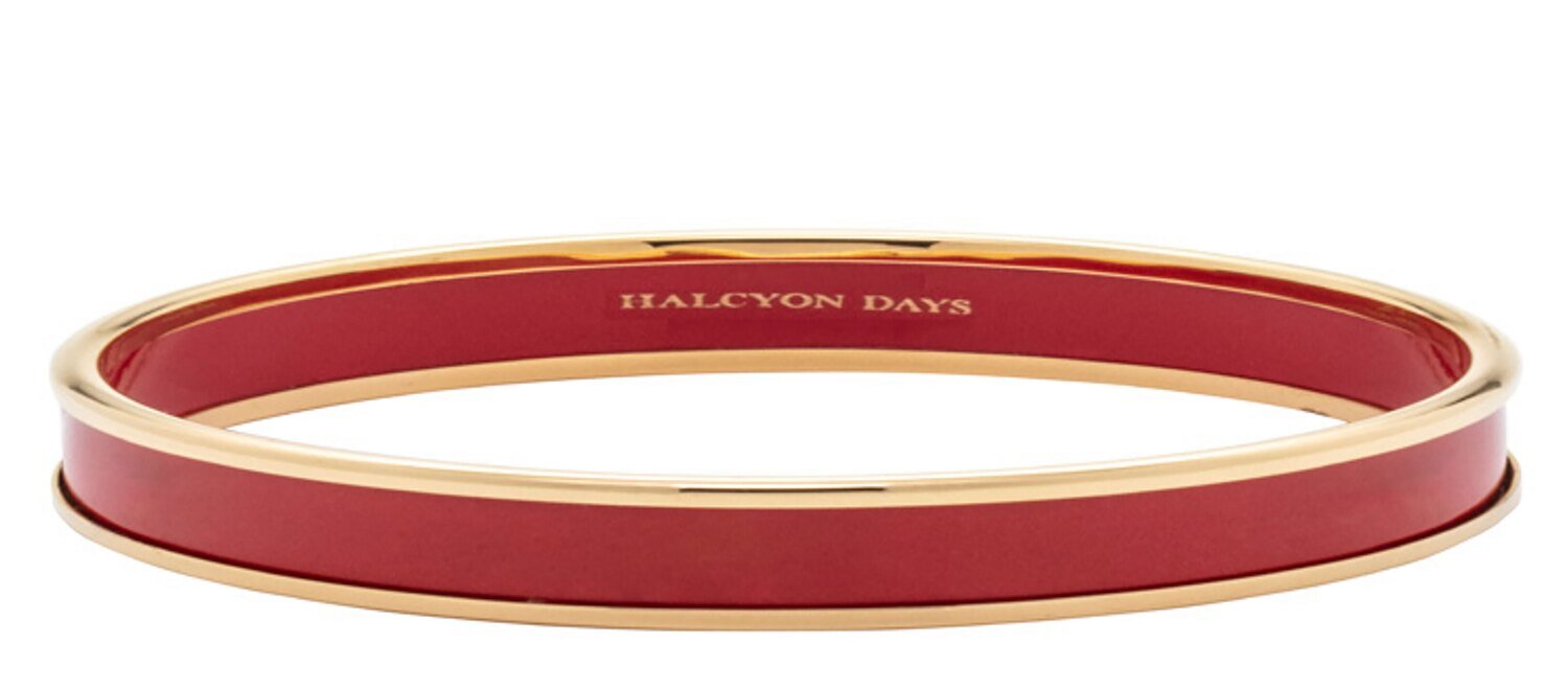 Halcyon Days 6mm Red Gold Medium Bangle Bracelet PBPLA0606GM