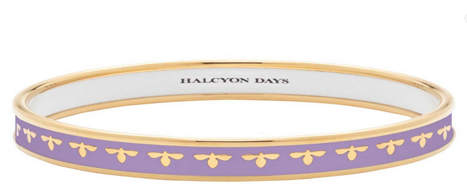 Halcyon Days 6mm Bee Lavender Gold Small Bangle Bracelet PBBEE2706GS, MPN: PBBEE2706GS,