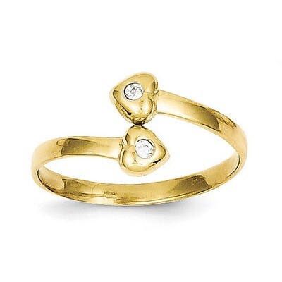 Toe Ring 10k Gold Synthetic Diamond 10C1161, MPN: 10C1161, 886774020242