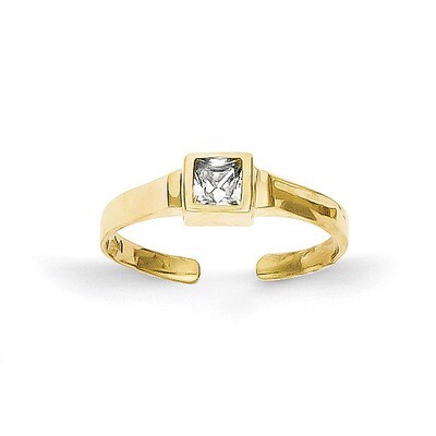 Toe Ring 10k Gold Synthetic Diamond 10C1159, MPN: 10C1159, 886774020228
