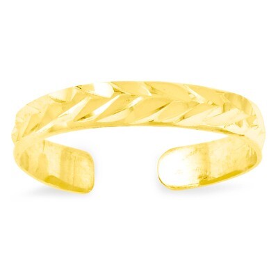 Toe Ring 14k Gold Diamond-cut C2095, MPN: C2095, 752908232303