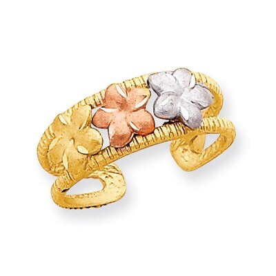 Plumeria Toe Ring 14k Two-Tone Gold D3092, MPN: D3092, 883957202594