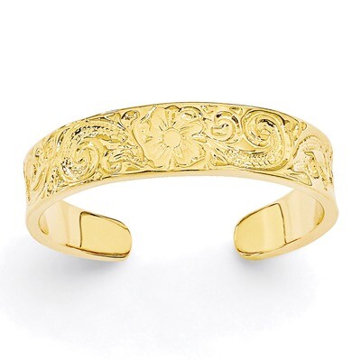 Flower Scroll Toe Ring 14k Gold K3831, MPN: K3831, 637218051137