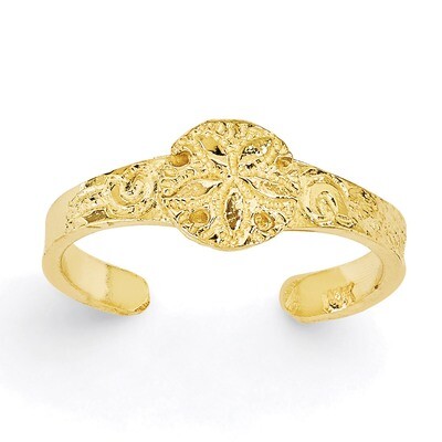 Sand Dollar Toe Ring 14k Gold Diamond-cut K3832, MPN: K3832, 883957202624