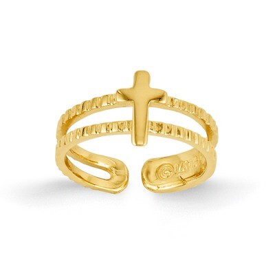 Cross Toe Ring 14k Gold R397, MPN: R397, 883957244228