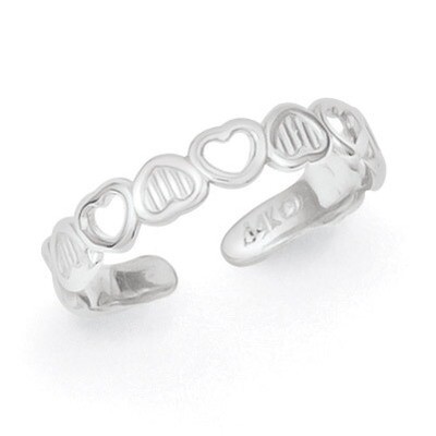 Polished Hearts Toe Ring 14k White Gold K5110, MPN: K5110, 637218172122