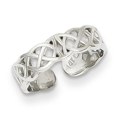 Polished with Design Toe Ring 14k White Gold K5104, MPN: K5104, 637218172146