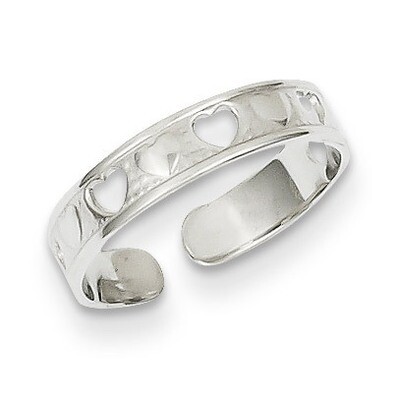 Polished with Hearts Toe Ring 14k White Gold K5106, MPN: K5106, 637218172108
