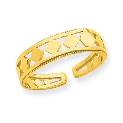 Diamond Shapes Toe Ring 14k Gold R548, MPN: R548, 886774023281