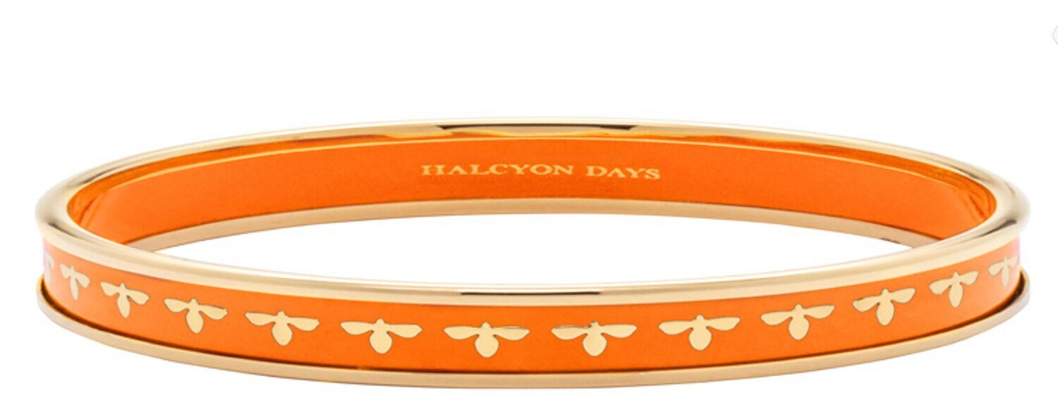 Halcyon Days 6mm Bee Orange Gold Medium Bangle Bracelet PBBEE0706GM, MPN: PBBEE0706GM,