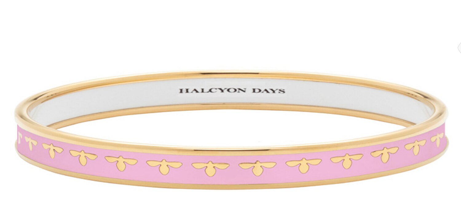 Halcyon Days 6mm Bee Pale Pink Gold Medium Bangle Bracelet PBBEE2606GM, MPN: PBBEE2606GM,