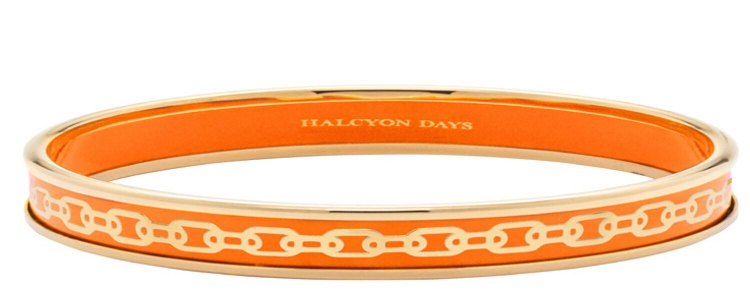 Halcyon Days 6mm Chain Orange Gold Small Bangle Bracelet PBCHA0706GS, MPN: PBCHA0706GS,