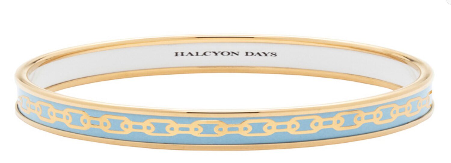 Halcyon Days 6mm Chain Forget me Not Medium Bangle Bracelet PBCHA1206GM, MPN: PBCHA1206GM,