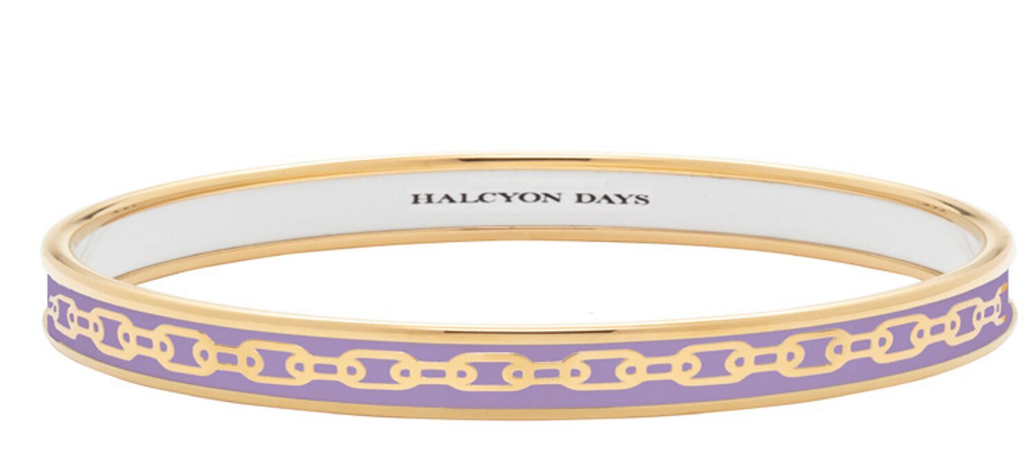 Halcyon Days 6mm Chain Lavender Gold Medium Bangle Bracelet PBCHA2706GM