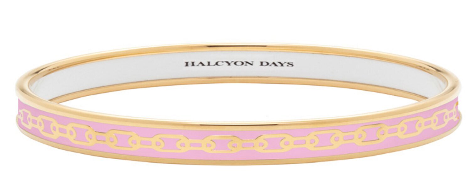 Halcyon Days 6mm Chain Pale Pink Gold Small Bangle Bracelet PBCHA2606GS