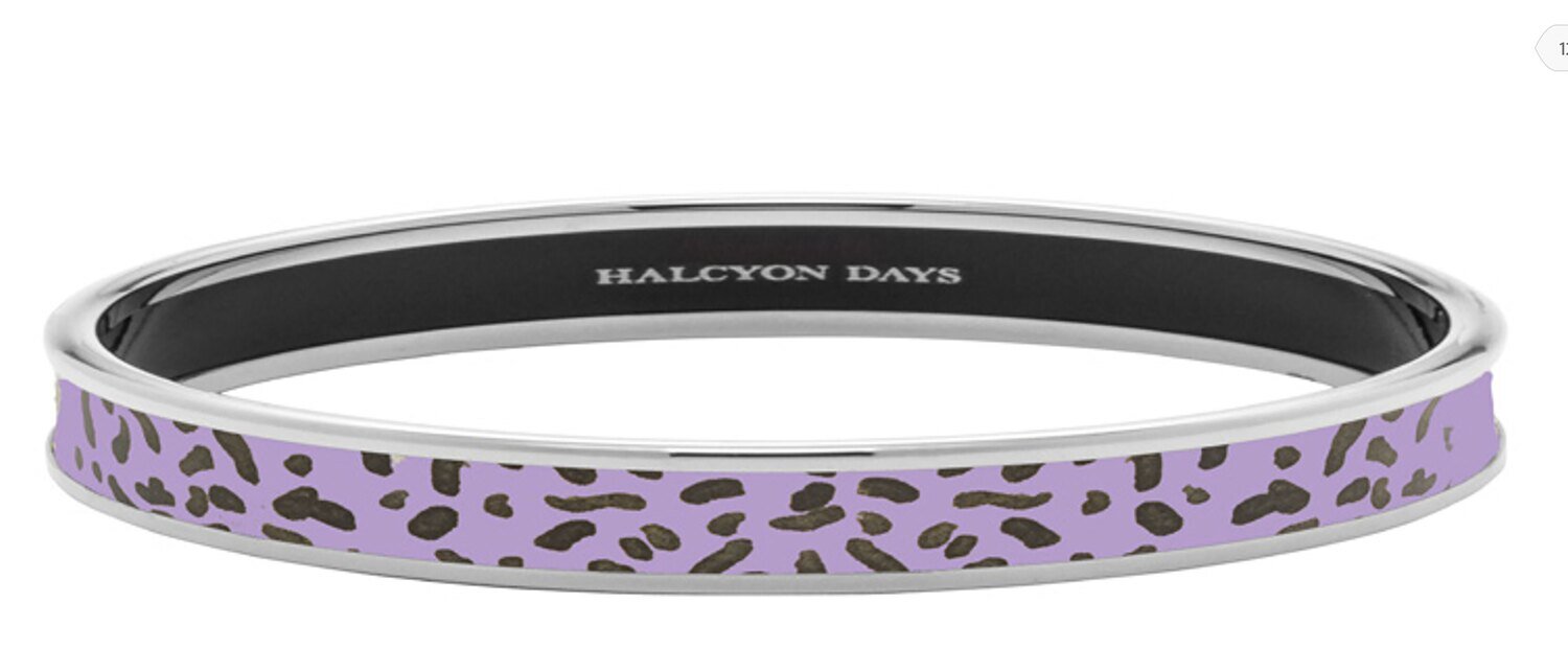 Halcyon Days 6mm TR Leopard Lavender Palladium Small Bangle Bracelet PBTRA2706PS, MPN: PBTRA2706PS,