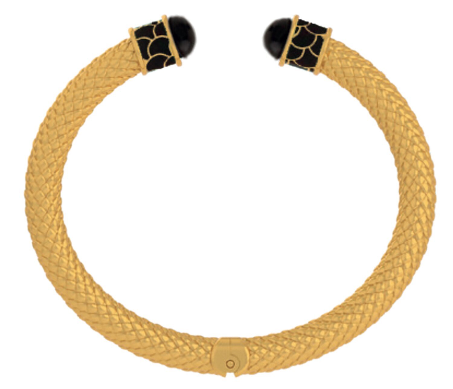 Halcyon Days Minoan Black Gold Hinged Torque Bangle Bracelet BRMIN02SHTG, MPN: BRMIN02SHTG,