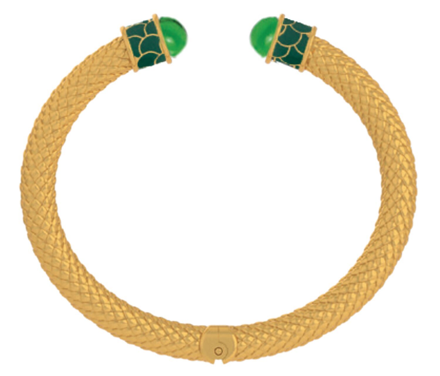 Halcyon Days Minoan Emerald Jewel Gold Hinged Torque Bangle Bracelet BRMIN09SHTG, MPN: BRMIN09SHTG,