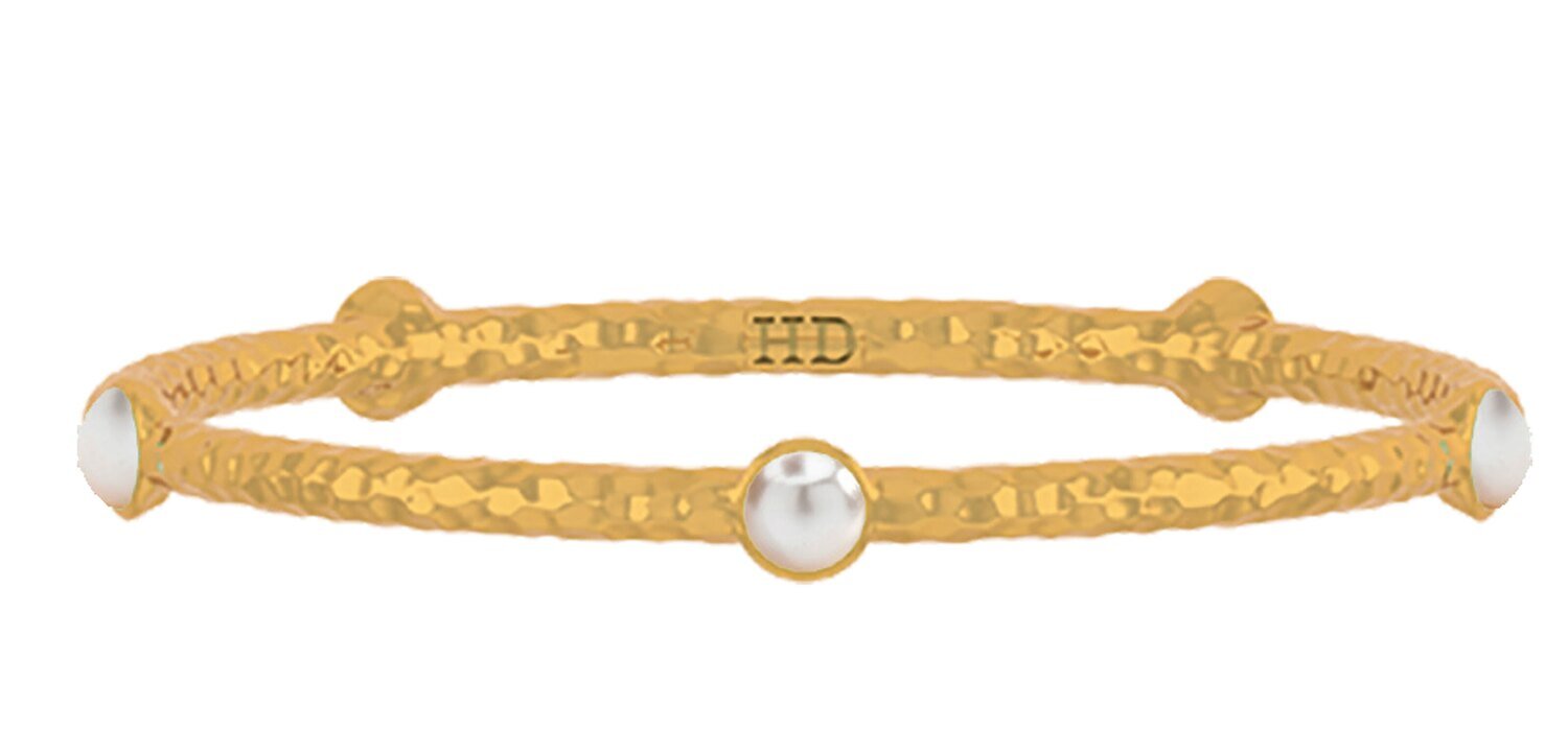 Halcyon Days Cabochon Pearl Gold Torque Bangle Bracelet BPCAB05HTG, MPN: BPCAB05HTG,