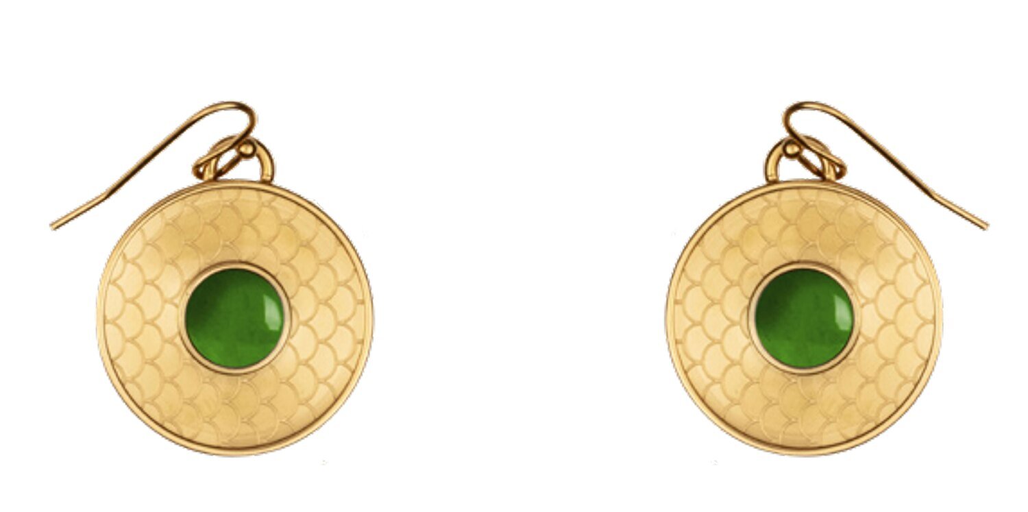 Halcyon Days Salamander Cabochon Emerald Gold Earrings EASAC09CG, MPN: EASAC09CG,