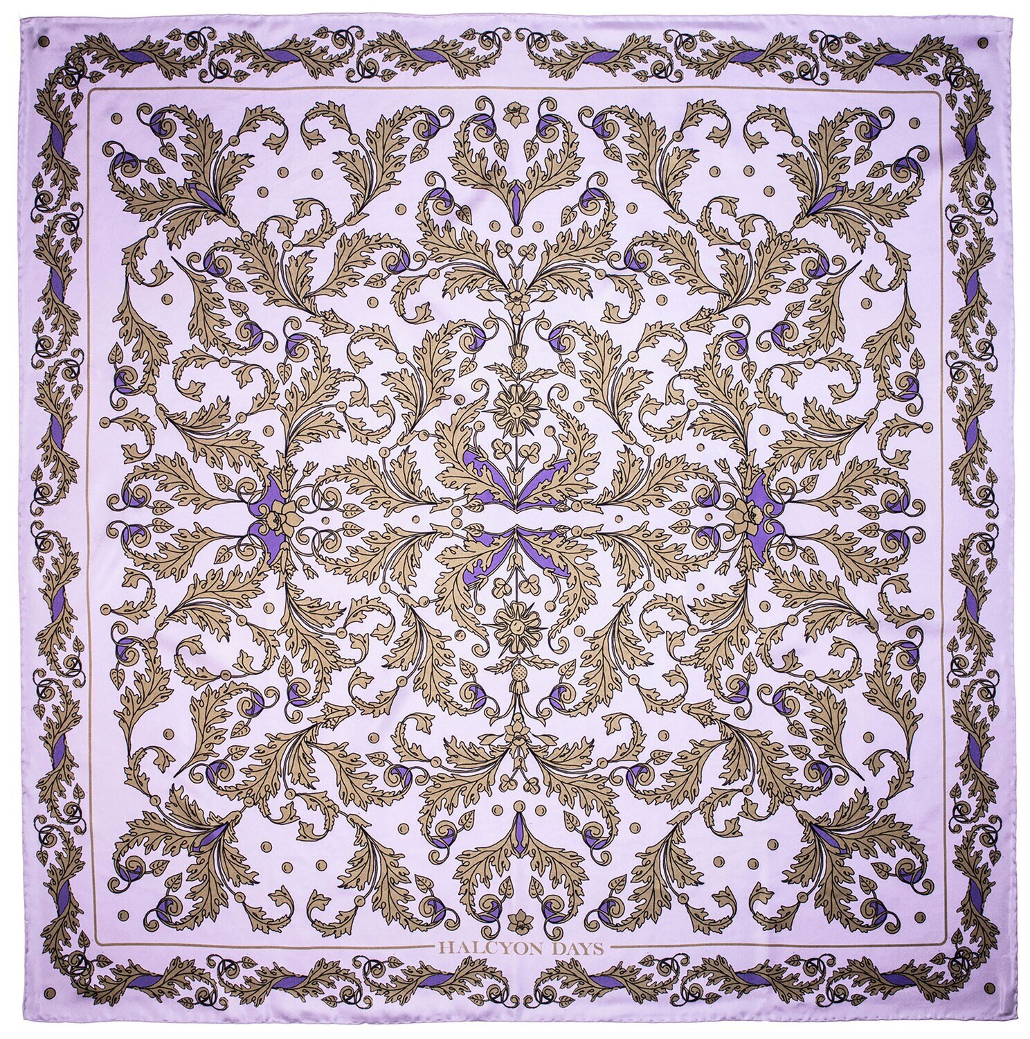 Halcyon Days Flowers of the Realm Lavender 90cm x 90cm 100% Silk Scarf SAPJS27SS90, MPN: SAPJS27SS9…