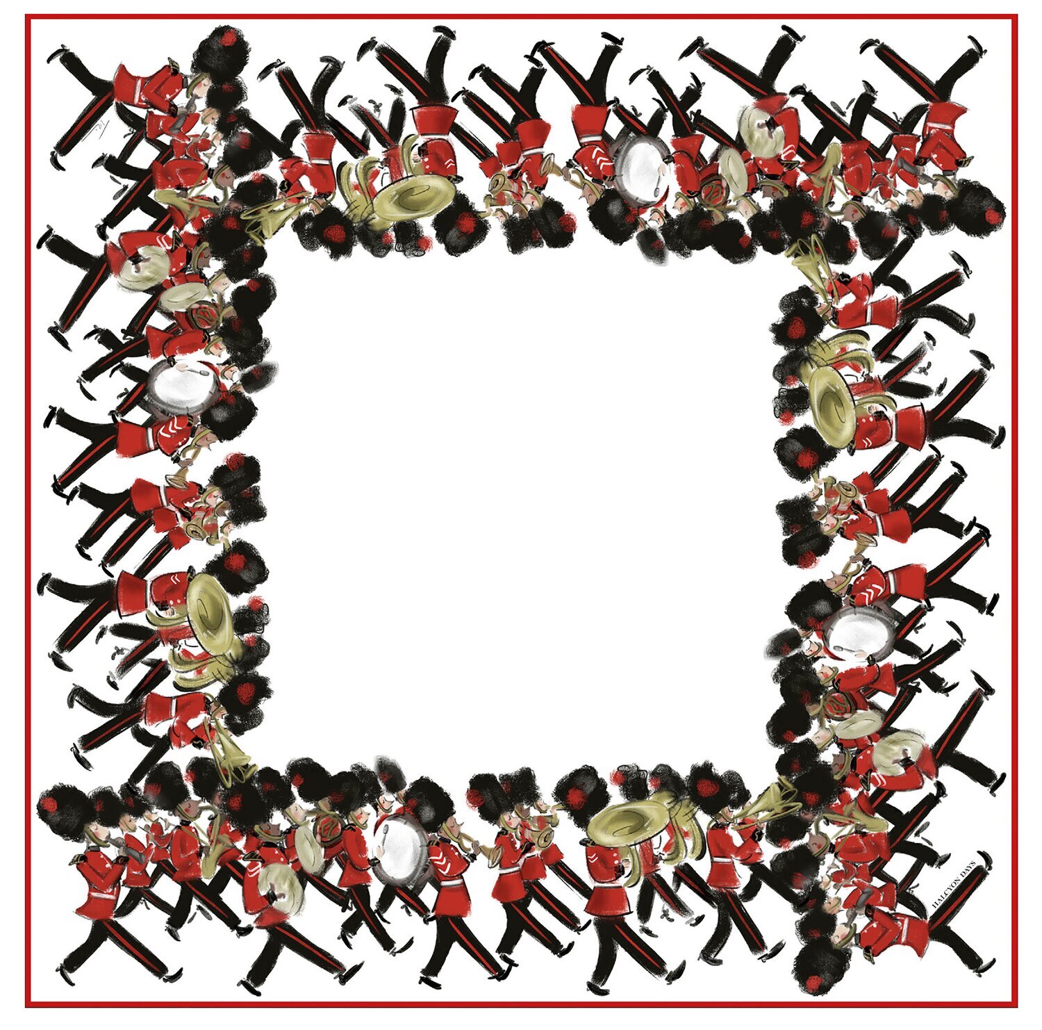 Halcyon Days TR Marching down The Mall 90cm x 90cm 100% Silk Scarf SATMM01SS90, MPN: SATMM01SS90,