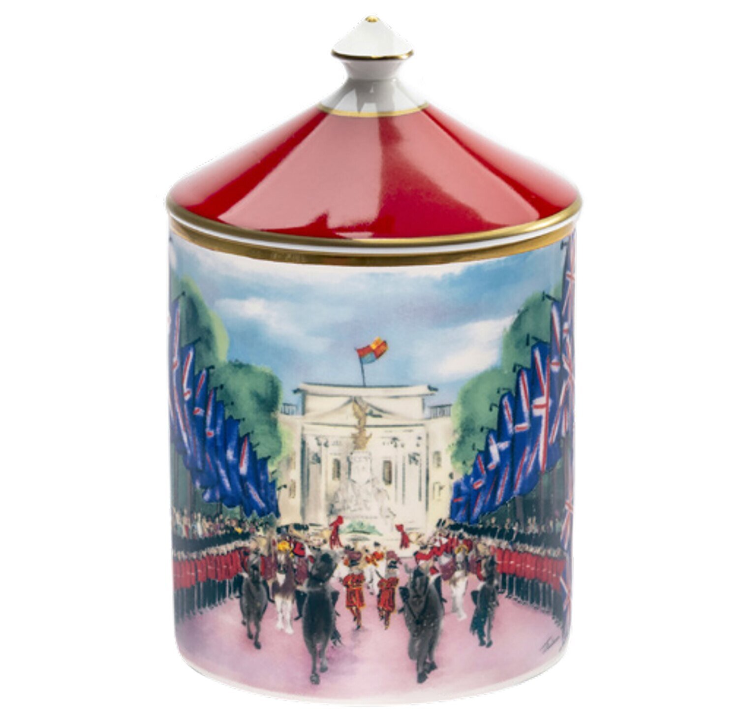 Halcyon Days TR Trooping the Colour Lidded Candle Elderflower & Vetiver BCTTT01LCG