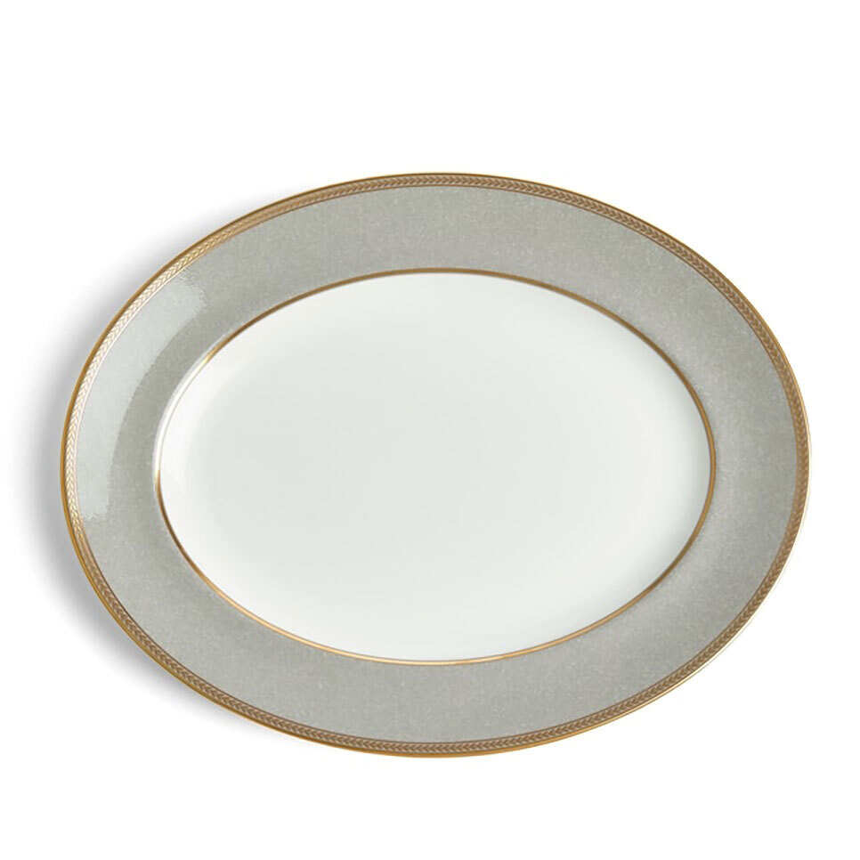 Wedgwood Renaissance Grey Oval Platter 13.75 Inch 1065315