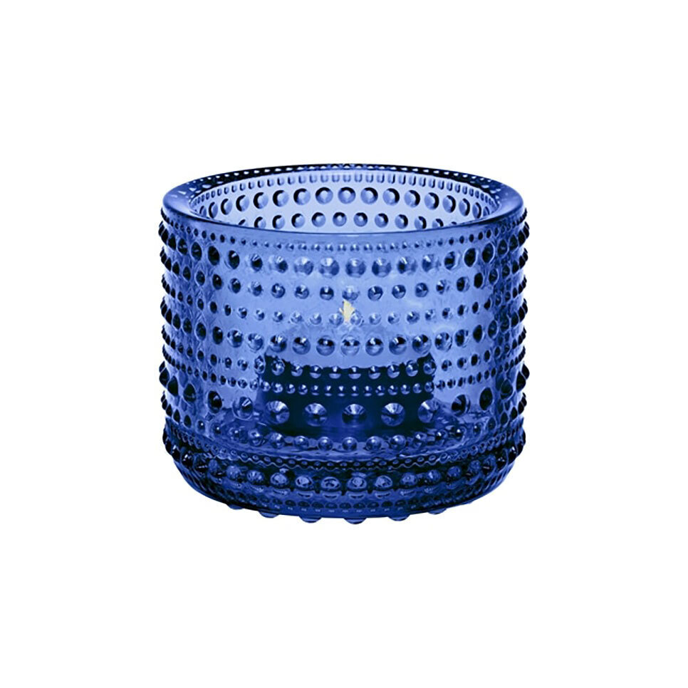 Iittala Kastehelmi Tealight Candleholder 2.5 Inch Ultramarine Blue 1066662