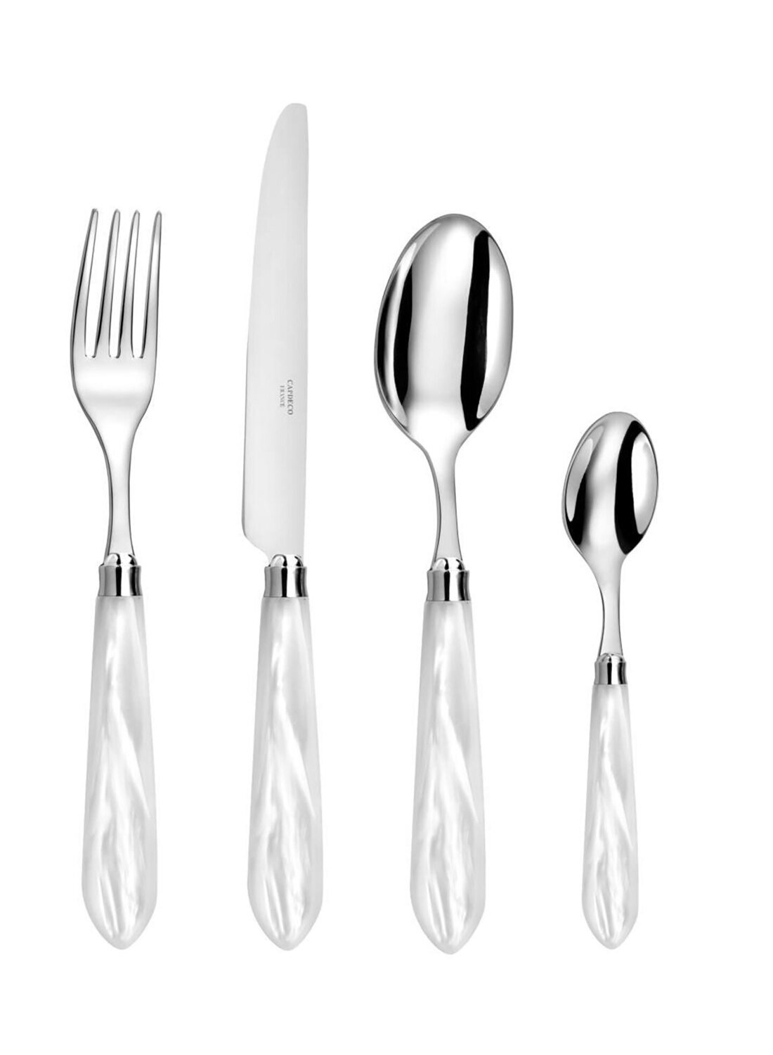 Capdeco Omega Pearly White 5 Piece Place Setting OME00N-5SET