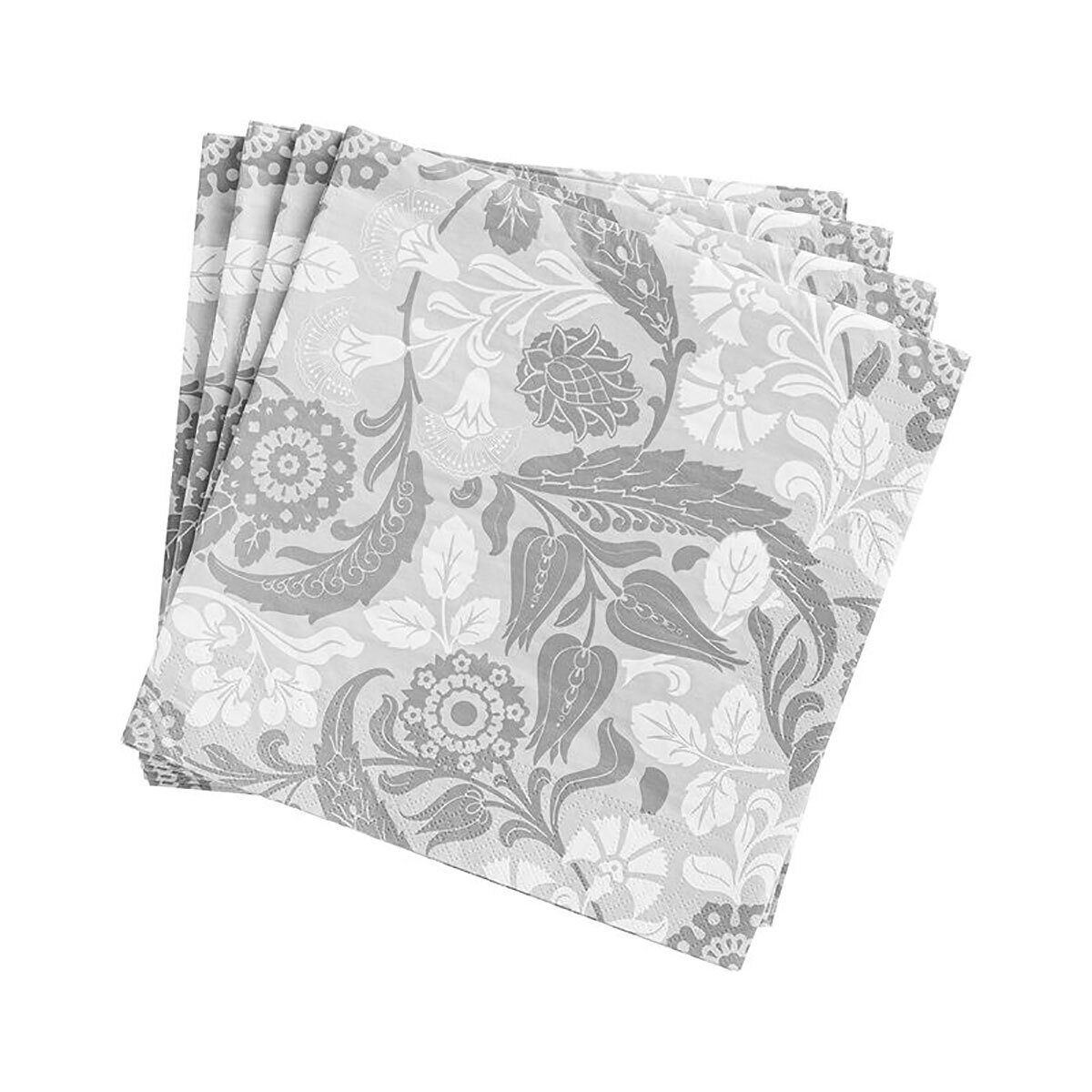 Le Jacquard Francais Voyage Iconique Grey Paper Napkin 16 x 16 Inch 28739 Set of 4