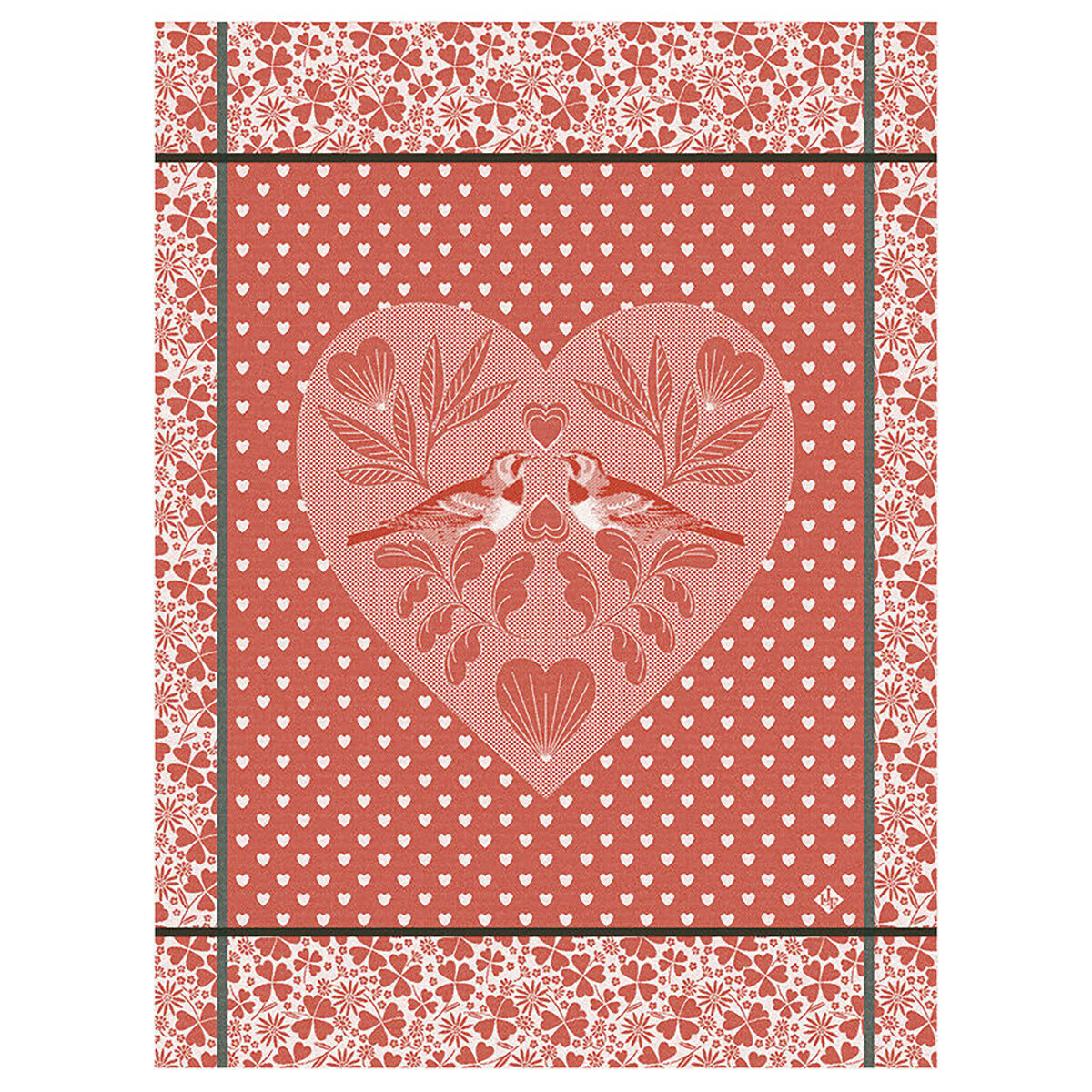 Le Jacquard Francais Amour Red Tea Towel 24 x 31 Inch 28608 Set of 4, MPN: 28608, 3660269286088