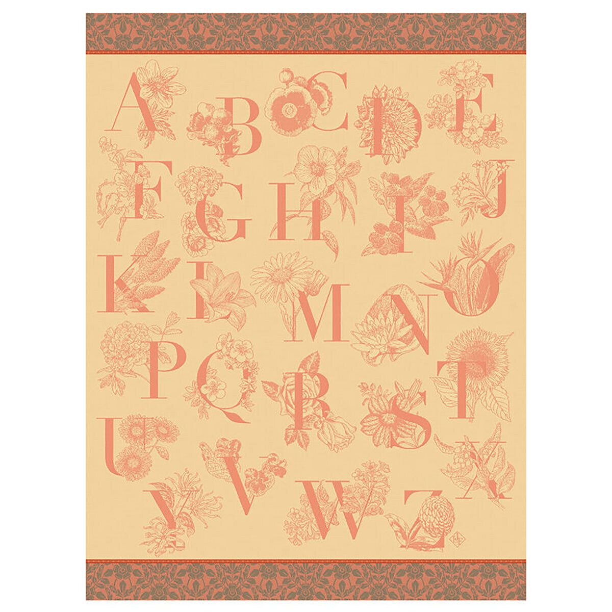 Le Jacquard Francais De A A Z Orange Tea Towel 24 x 31 Inch 28560 Set of 4, MPN: 28560, 36602692856…