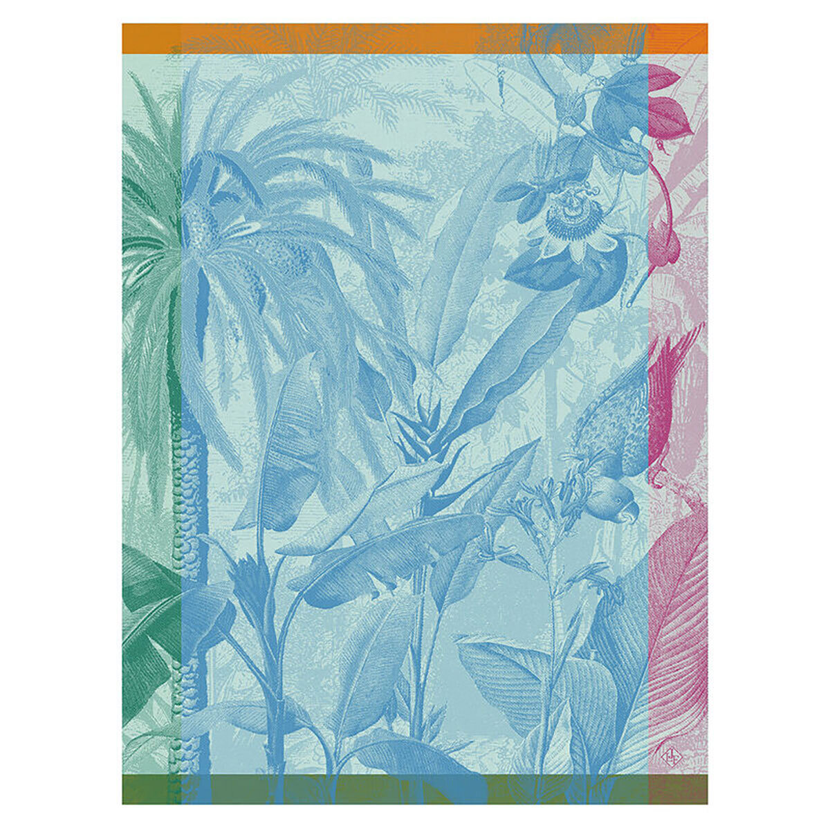 Le Jacquard Francais equateur Blue Tea Towel 24 x 31 Inch 28572 Set of 4