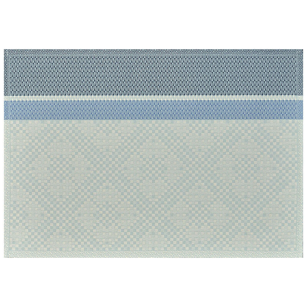 Le Jacquard Francais Essentiel Graphique Enduit Blue Coated Placemat 20 x 14 Inch 28693 Set of 4, M…