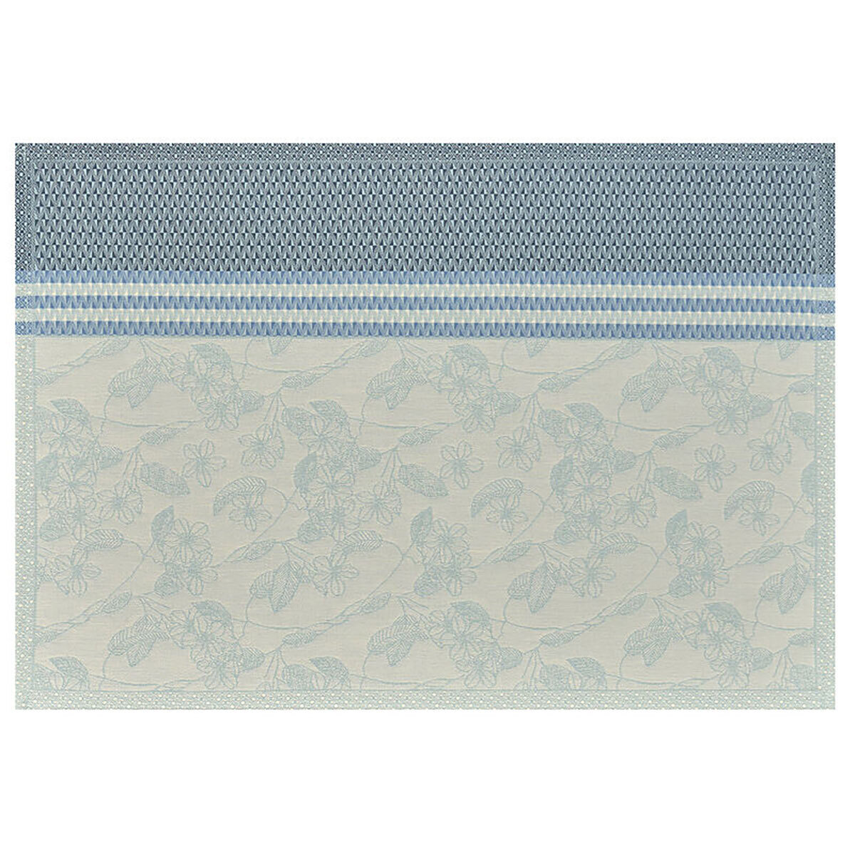 Le Jacquard Francais Essentiel Gravure Enduit Blue Coated Placemat 20 x 14 Inch 28694 Set of 4