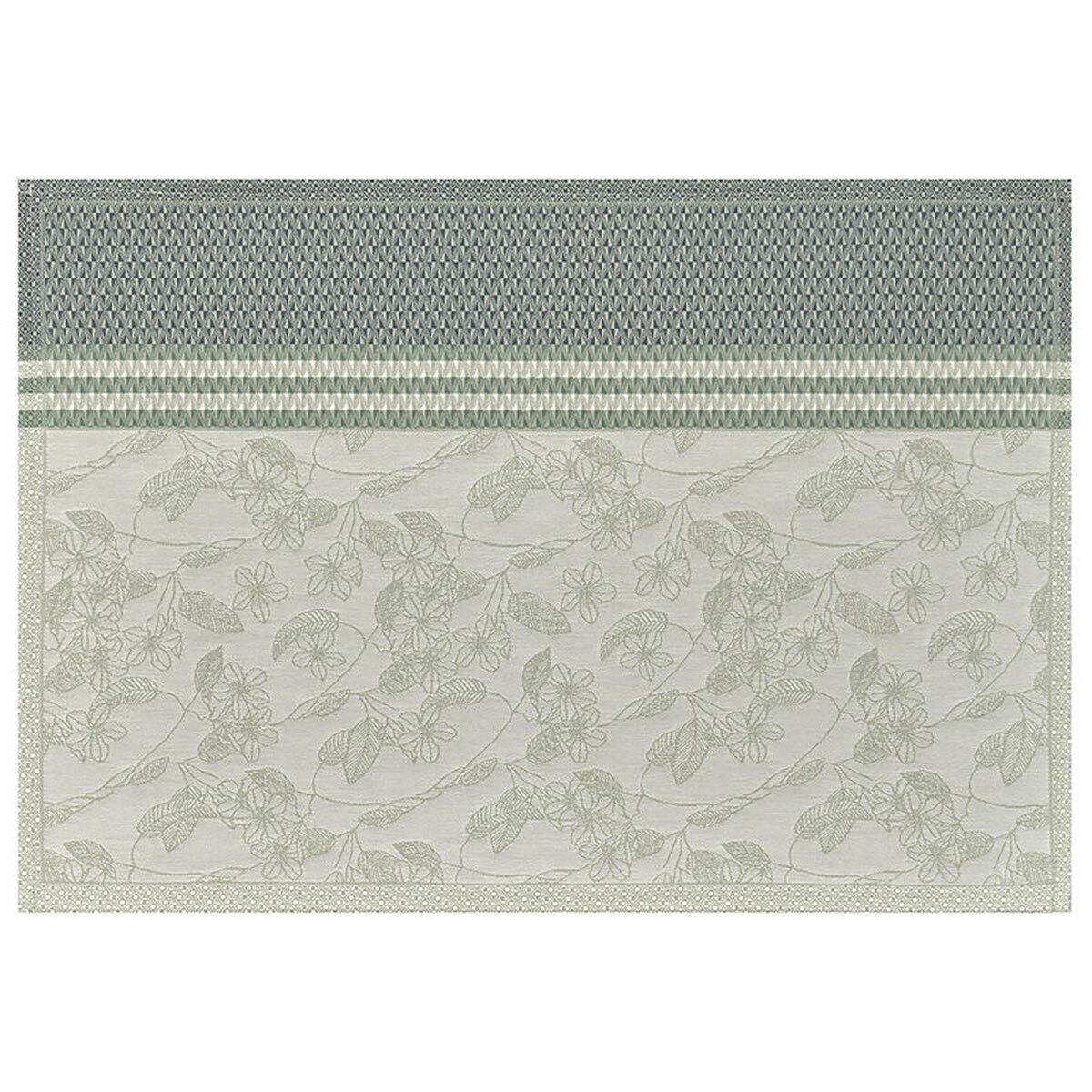 Le Jacquard Francais Essentiel Gravure Enduit Green Coated Placemat 20 x 14 Inch 28687 Set of 4, MP…