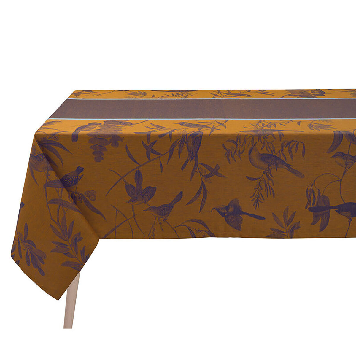 Le Jacquard Francais Voliere Blue Tablecloth 69 x 98 Inch 28254, MPN: 28254, 3660269282547