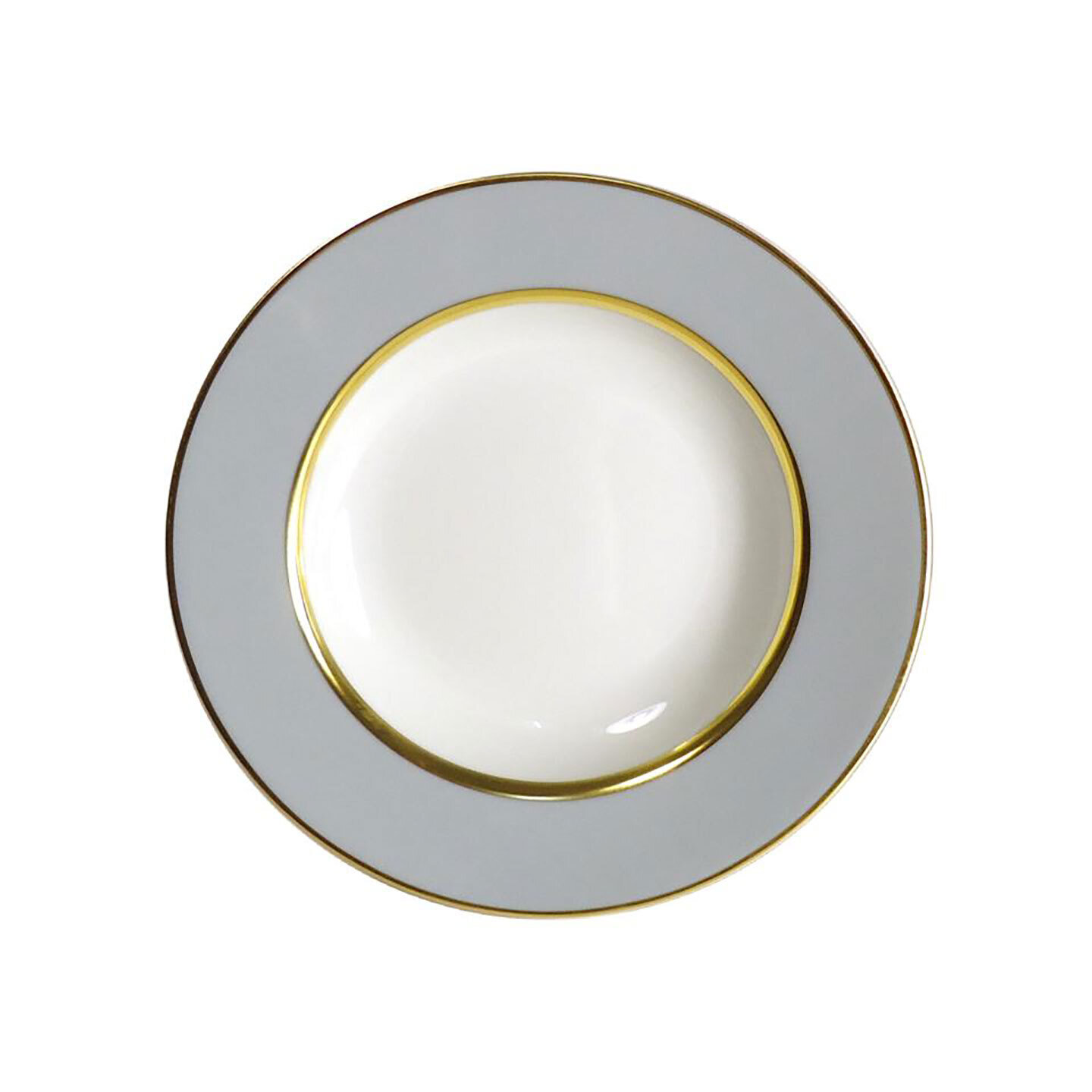 Royal Limoges Mak Grey Gold Rim Soup Plate A235-REC20829