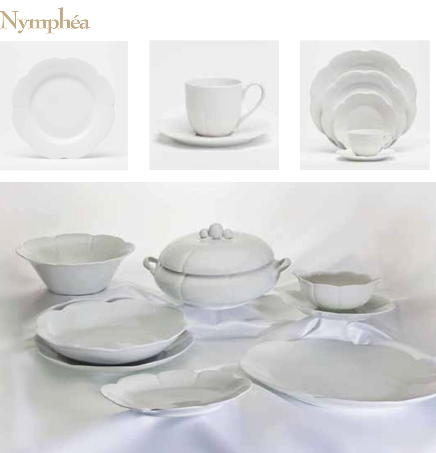 Royal Limoges Nymphea White Rectangular Cake Platte L330-NYM00001