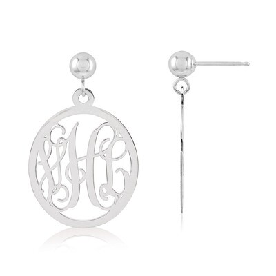 Monogram Earring 14k White Gold XNE17W, MPN: XNE17W, 886774271118