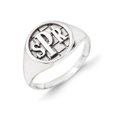 Monogram Signet Ring Sterling Silver XNR49SS, MPN: XNR49SS, 883957973890