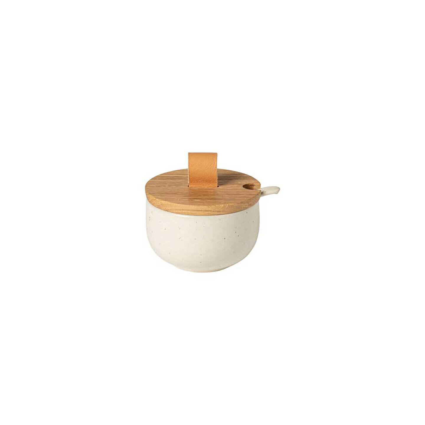 Casafina Pacifica Sugar Bowl with Wood Lid Vanilla XOXS02-VAN